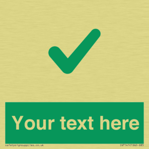 Custom green background, green tick sign